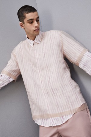 Patrizia Pepe Boxy Short Sleeve T-shirt With Raw Cut Hem Rosa | AWGUZQ-396