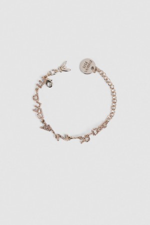 Patrizia Pepe Brass Bracelet With Rhinestones Gold | GPQCHB-954