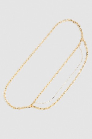 Patrizia Pepe Brass Chain Belt Gold | WLQVNE-346