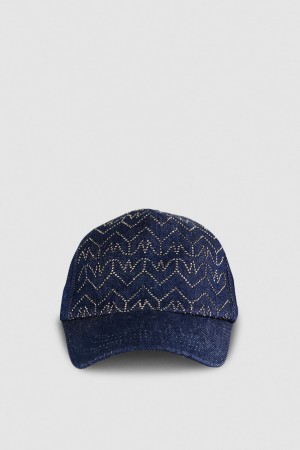 Patrizia Pepe Denim Fly Monogram Baseball Cap Hellblau | SVHPFT-628