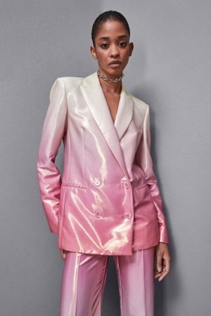 Patrizia Pepe Double-breasted Satin Blazer Jacket Mehrfarbig | EUINQK-960