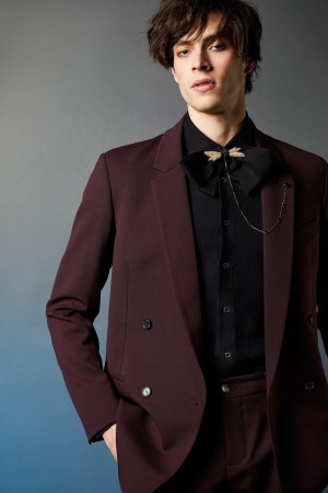 Patrizia Pepe Double-breasted Wool-blend Jacket Lila | NQUSEZ-917