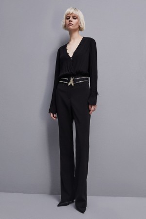 Patrizia Pepe Essential Crepe Jumpsuit Schwarz | QTDURP-943