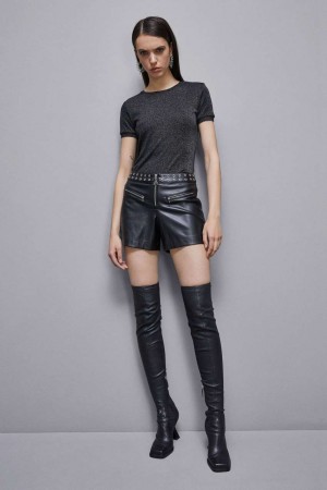 Patrizia Pepe Essential Short-sleeved Sweater Schwarz | FQBXPK-547