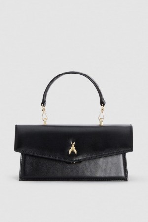Patrizia Pepe Fly Bamby Leather Shoulder Bag Schwarz | QUXFTP-639