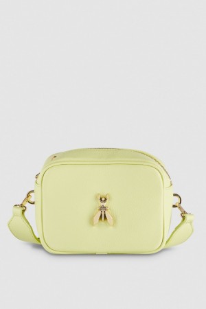 Patrizia Pepe Fly Camera Leather Shoulder Bag Gelb | LQPDWK-509