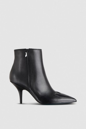 Patrizia Pepe Heeled Leather Ankle Boots Schwarz | NGDHSF-457
