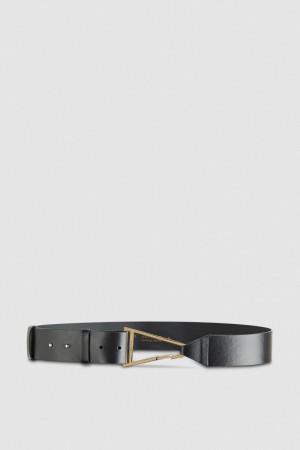 Patrizia Pepe High-waisted Leather Belt Schwarz | HJOTCG-930