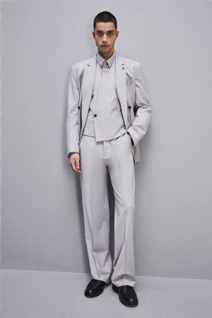 Patrizia Pepe High-waisted Pants In Cool Wool Grau | KAQFPD-951