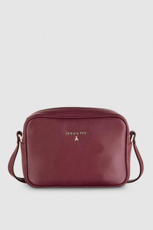 Patrizia Pepe Leather Camera Bag With Inside Pocket Lila | AUSHJW-498