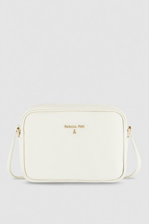 Patrizia Pepe Leather Camera Bag With Inside Pocket Beige | EMYKAF-541