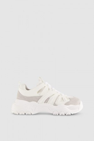 Patrizia Pepe Leather Running Sneakers Weiß | TJAZBU-039