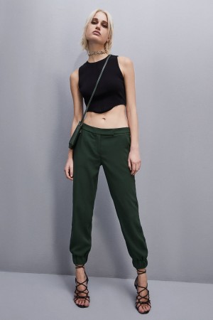 Patrizia Pepe Low-waisted Crepe Jogger Pants Grün | AICOKJ-518