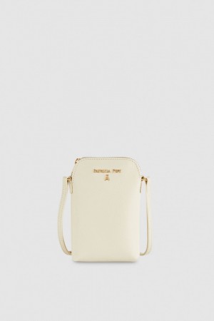 Patrizia Pepe Phone Holder With Shoulder Strap Beige | AXWSLY-830