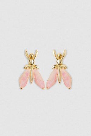 Patrizia Pepe Precious Fly Earrings With Stones Rosa | PJRVYI-458
