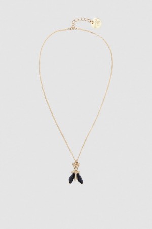 Patrizia Pepe Precious Fly Mini Necklace Schwarz | ZIFMNK-762
