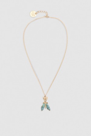 Patrizia Pepe Precious Fly Mini Necklace Grün | AUBPDJ-534