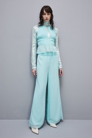 Patrizia Pepe Regular Waist Palazzo Pants Hellblau | SZOIJW-496