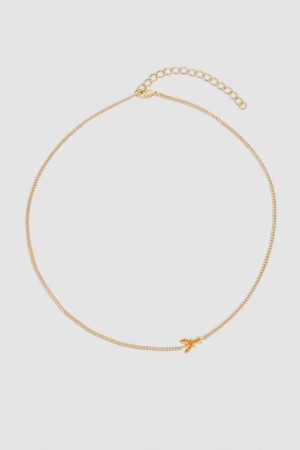 Patrizia Pepe Rhinestone Necklace Orange | QTNKAG-342