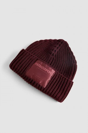 Patrizia Pepe Ribbed Fabric Hat Lila | CILERK-378