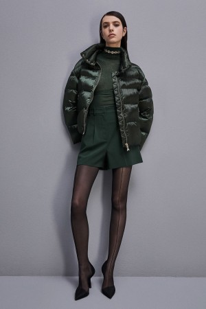 Patrizia Pepe Shiny Nylon Down Jacket Grün | NHMIJS-574