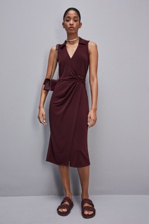 Patrizia Pepe Sleeveless Midi Jersey Dress Lila | PJCXES-842