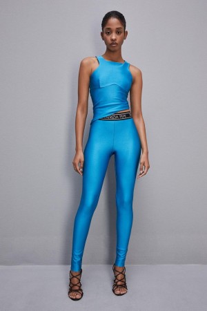 Patrizia Pepe Sleeveless Technical Jersey Top Hellblau | WRYKZM-108