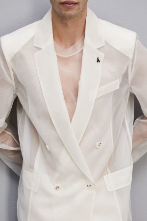 Patrizia Pepe Straight Double-breasted Unlined Jacket Beige | BHTEYV-164