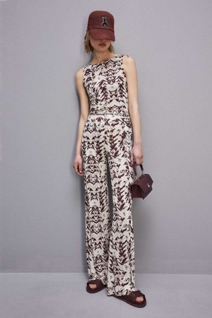 Patrizia Pepe Stretch Jersey Pants With Print Mehrfarbig | OCZFYN-513